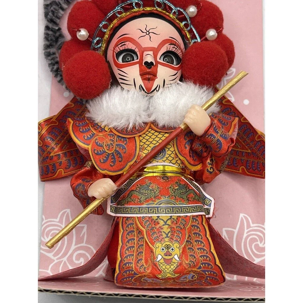 Jing Fang Doll Beijing Silk Dress Chinese Opera Drama 5.5 Inches In Box NIB Red